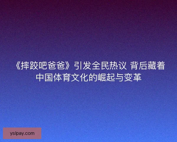 《摔跤吧爸爸》引发全民热议 背后藏着中国体育文化的崛起与变革